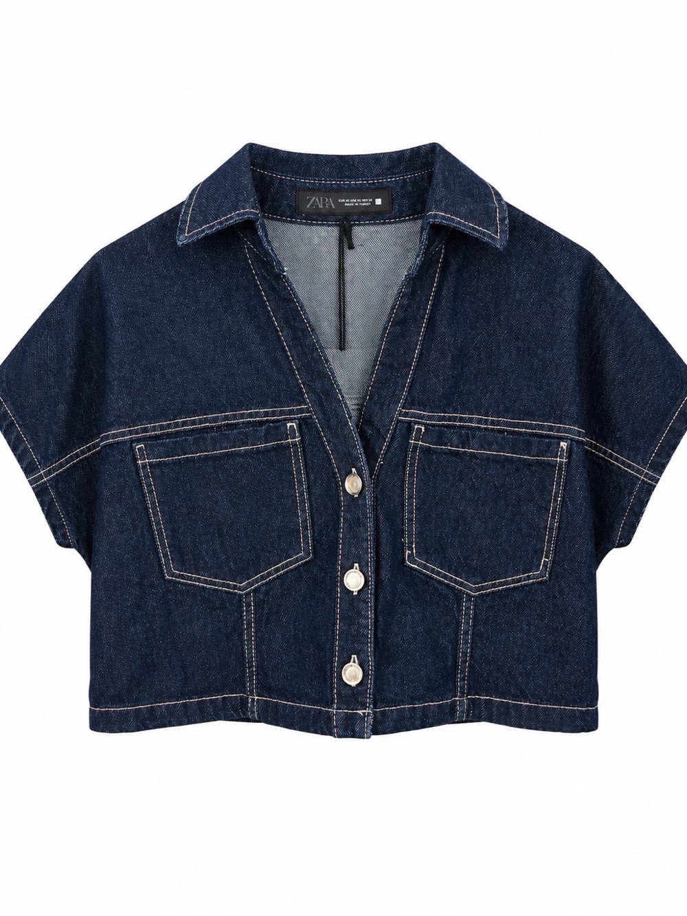 Dark Blue Cropped Denim Jeans Jacket/top goes with skort on my page - Women